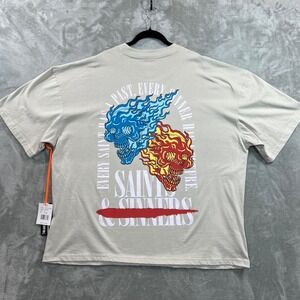 NEW G Star Raw Sinners & Saints Graphic Tee T Shirt Flaming Skulls Goth Men's 3x